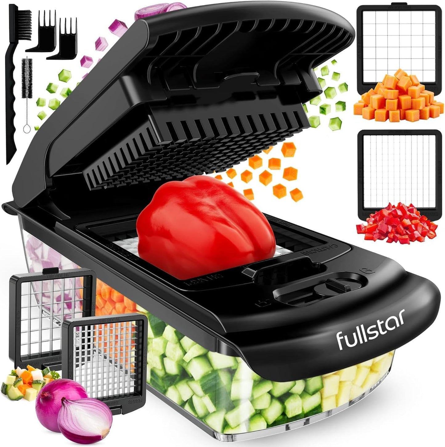 Fullstar Pro 8 in 1 Vegetable Chopper Mandoline Slicer with Storage Container