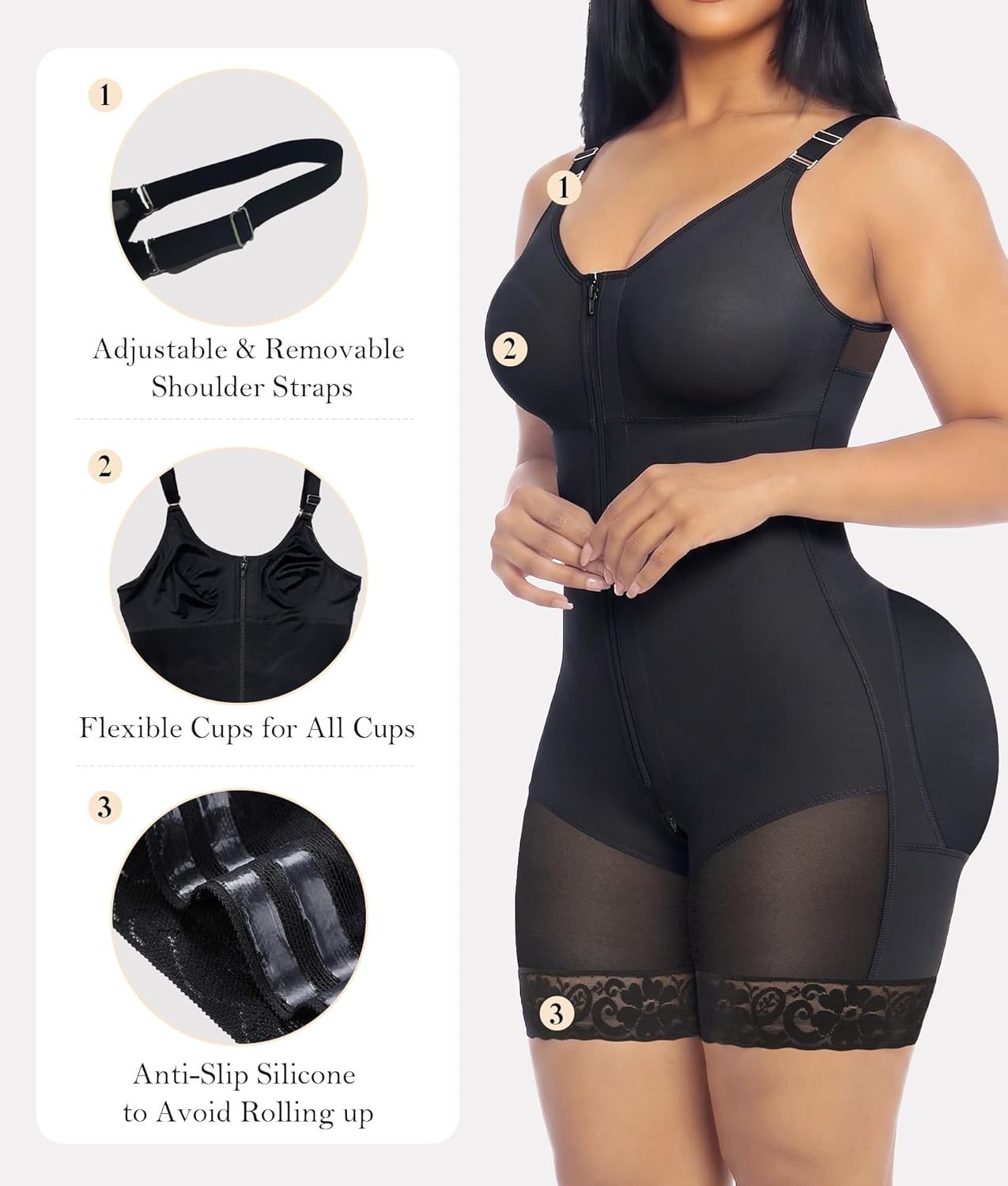 YIANNA Postpartum Shapewear Bodysuit with Tummy Control