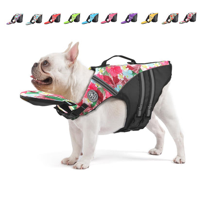 Reflective Dog Life Jacket with Removable Neck Float & Rescue Handle