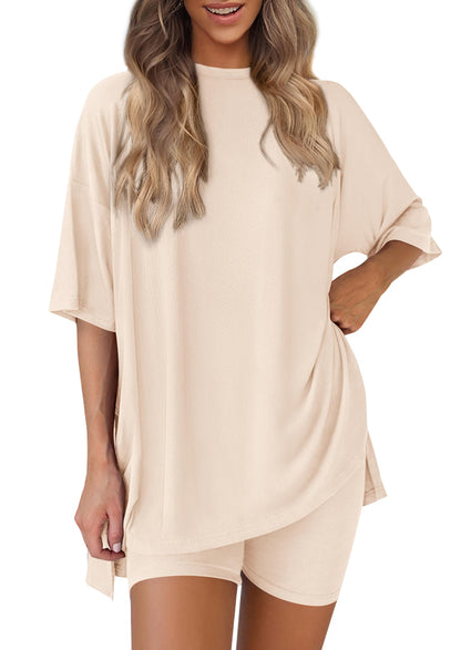 PRETTYGARDEN Women's Casual 2-Piece Lounge Set with Biker Shorts