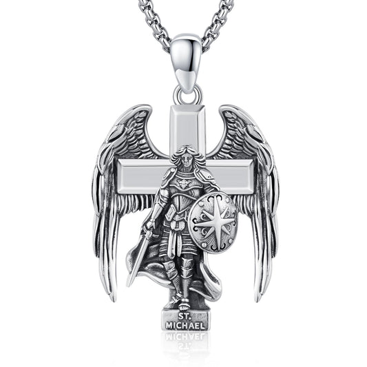 925 Sterling Silver Patron Saint Amulet Necklace