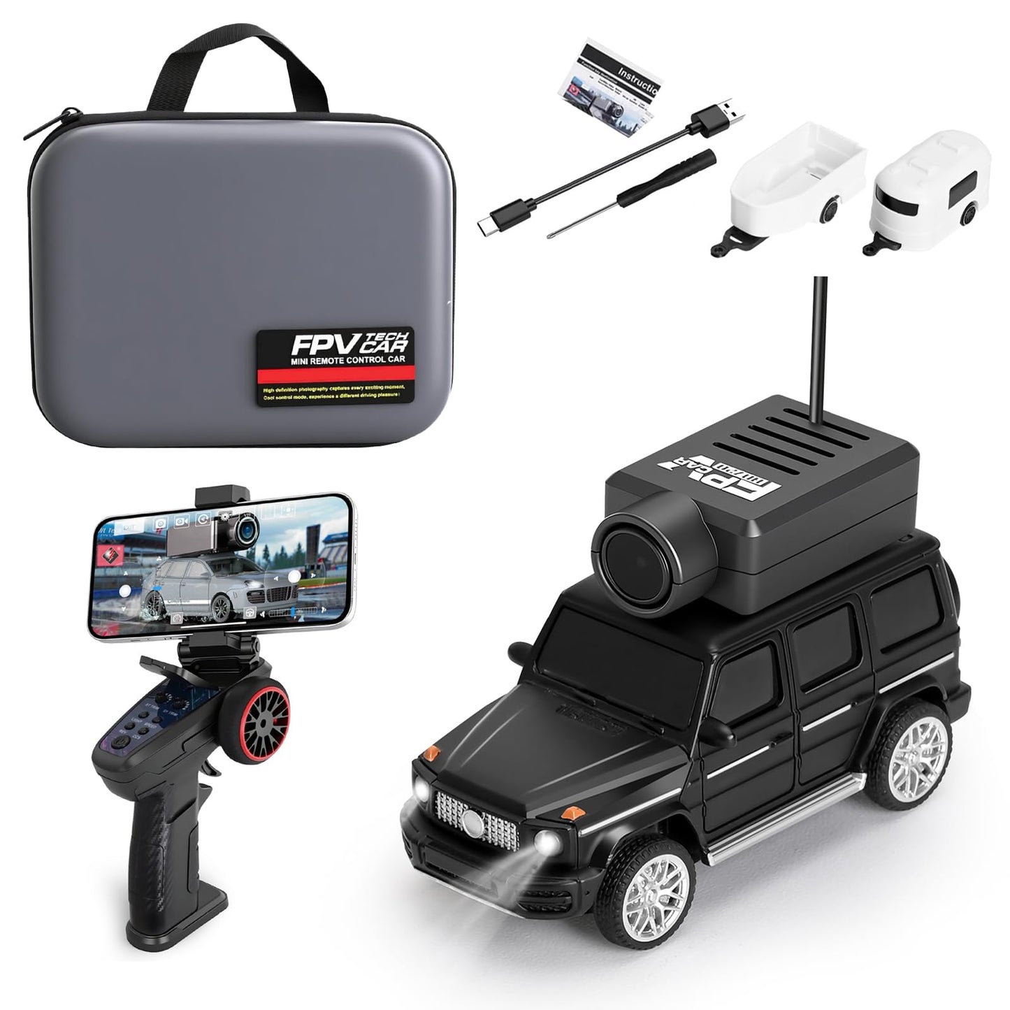 WLtoys 1:64 FPV RC Drift Car with 720P HD Camera, WiFi App & Gyro Control