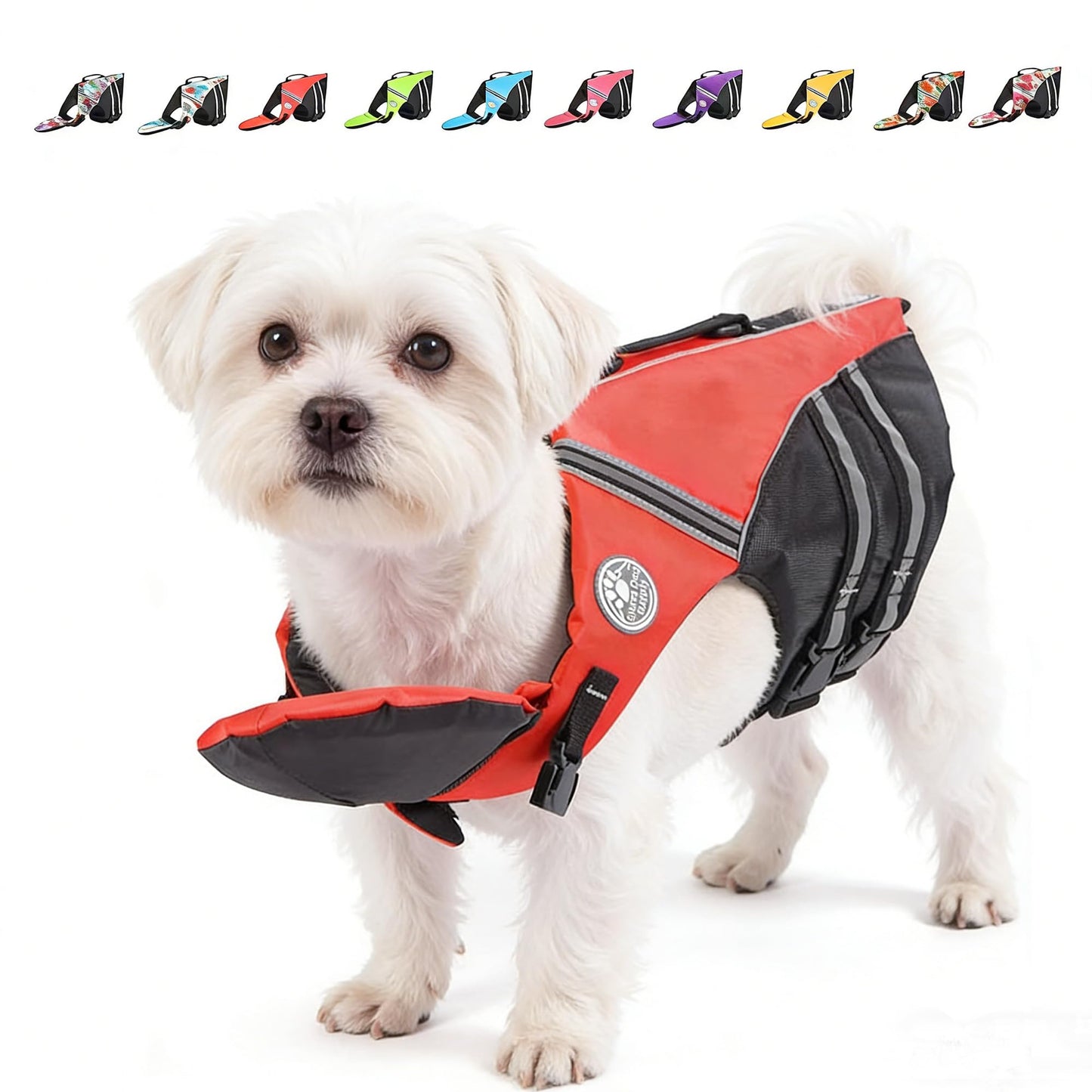 Reflective Dog Life Jacket with Removable Neck Float & Rescue Handle