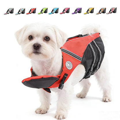 Reflective Dog Life Jacket with Removable Neck Float & Rescue Handle