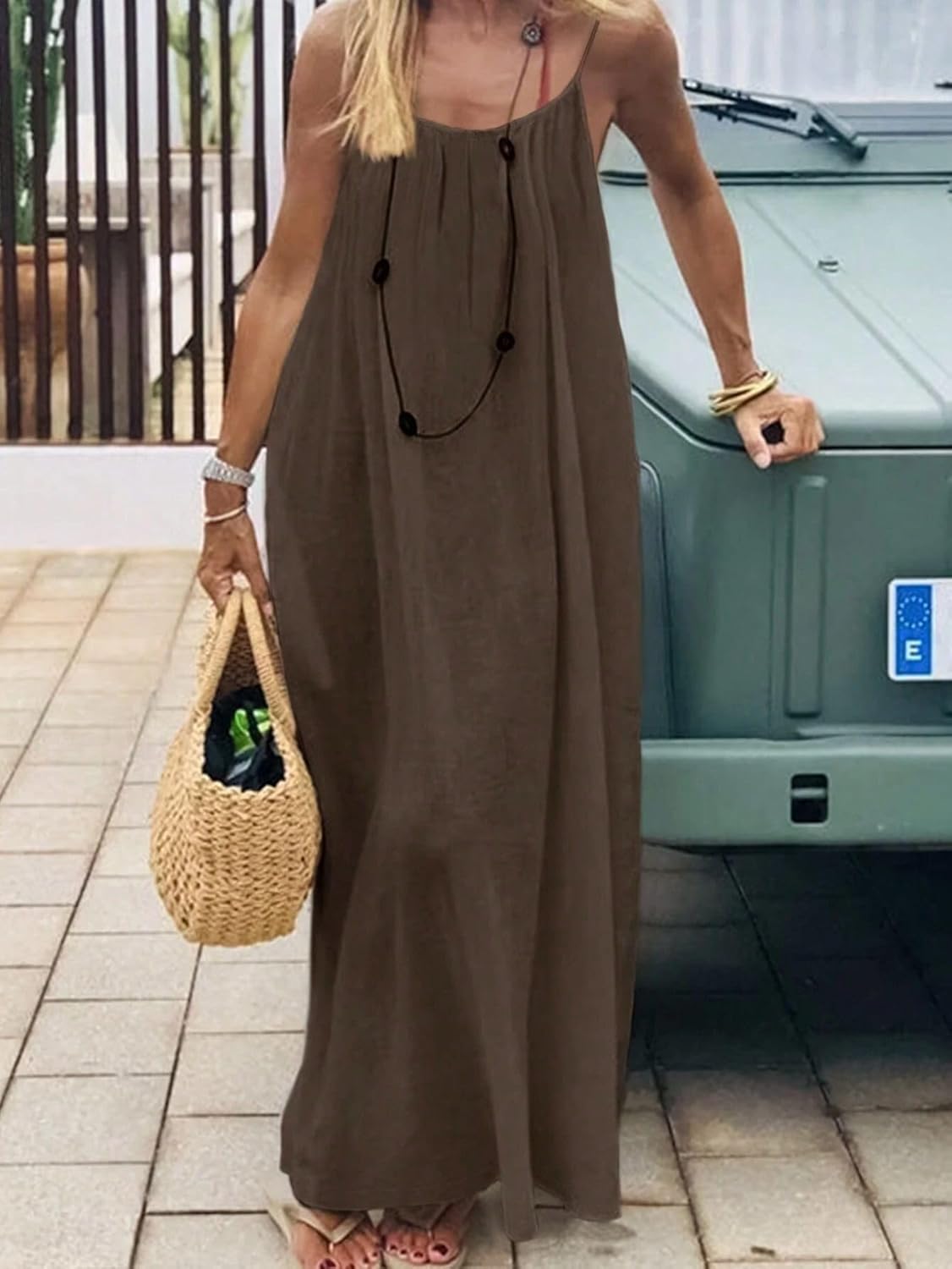 Women's Sleeveless Backless Summer Sundress