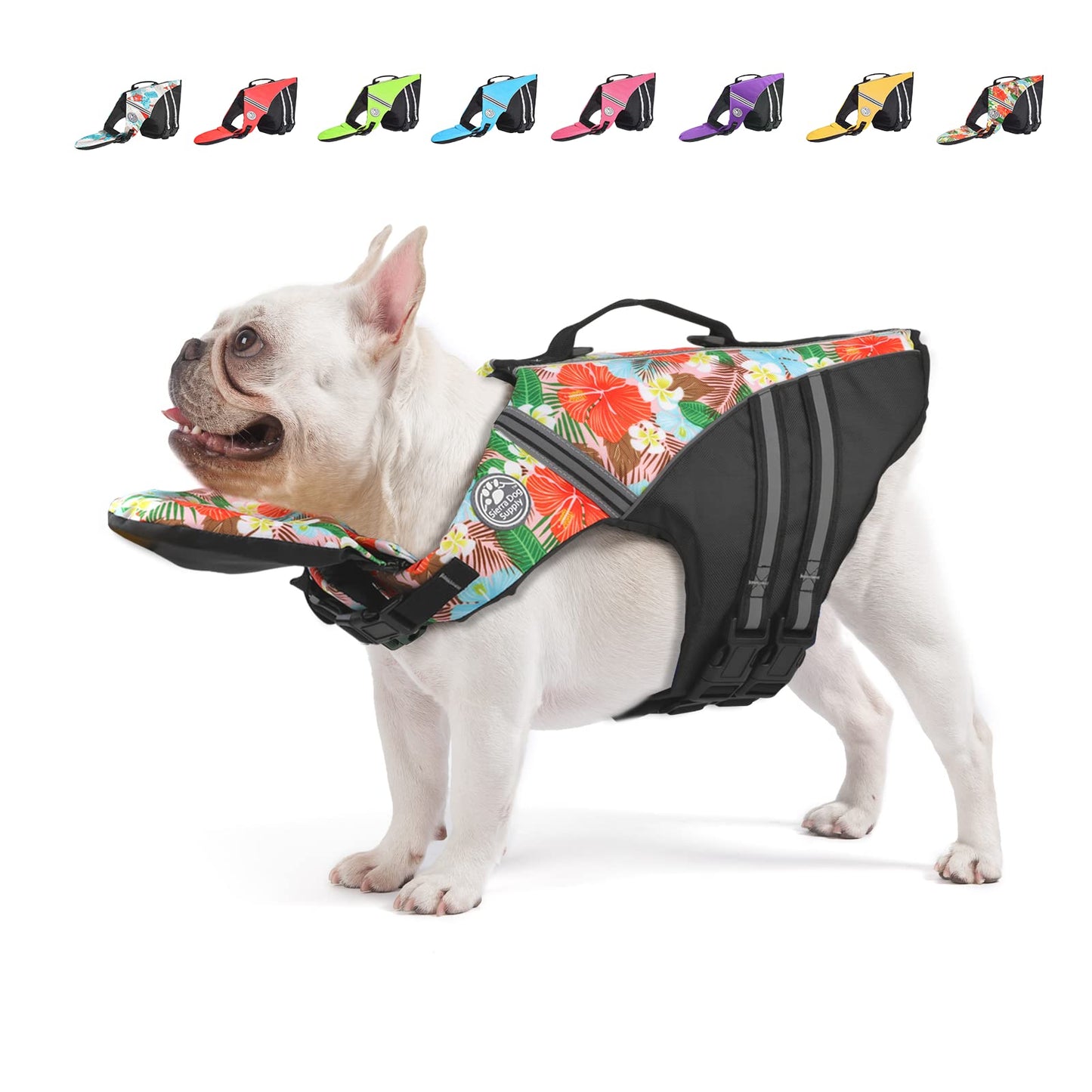 Reflective Dog Life Jacket with Removable Neck Float & Rescue Handle