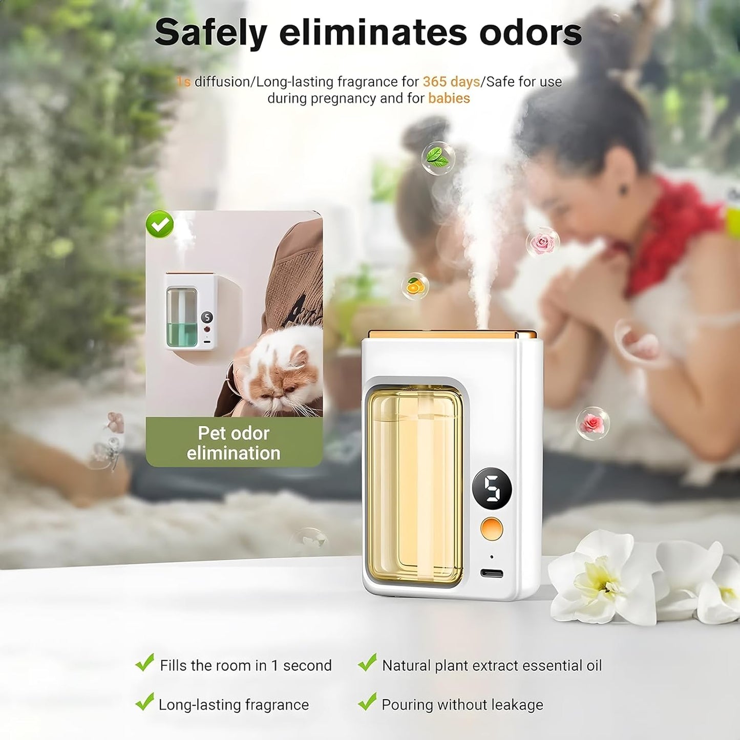 Automatic Essential Oil Diffuser with Digital Display for Home