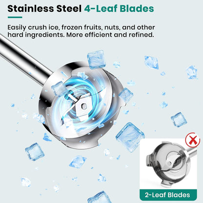 Colarlemo 1800W 4-in-1 Hand Blender, Ice Crush, Turbo, Whisk