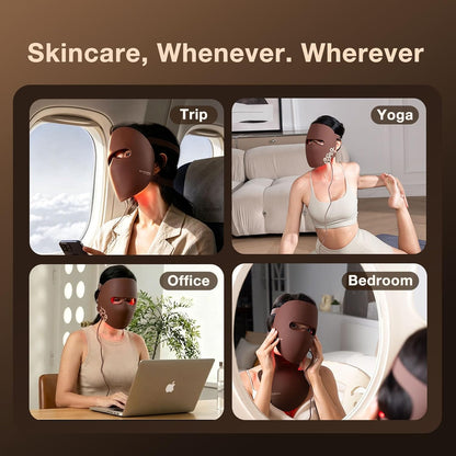 LED Red Light Therapy Face Mask, 4 Wavelength Wireless