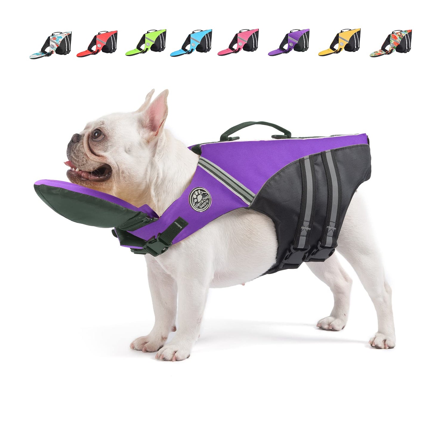 Reflective Dog Life Jacket with Removable Neck Float & Rescue Handle