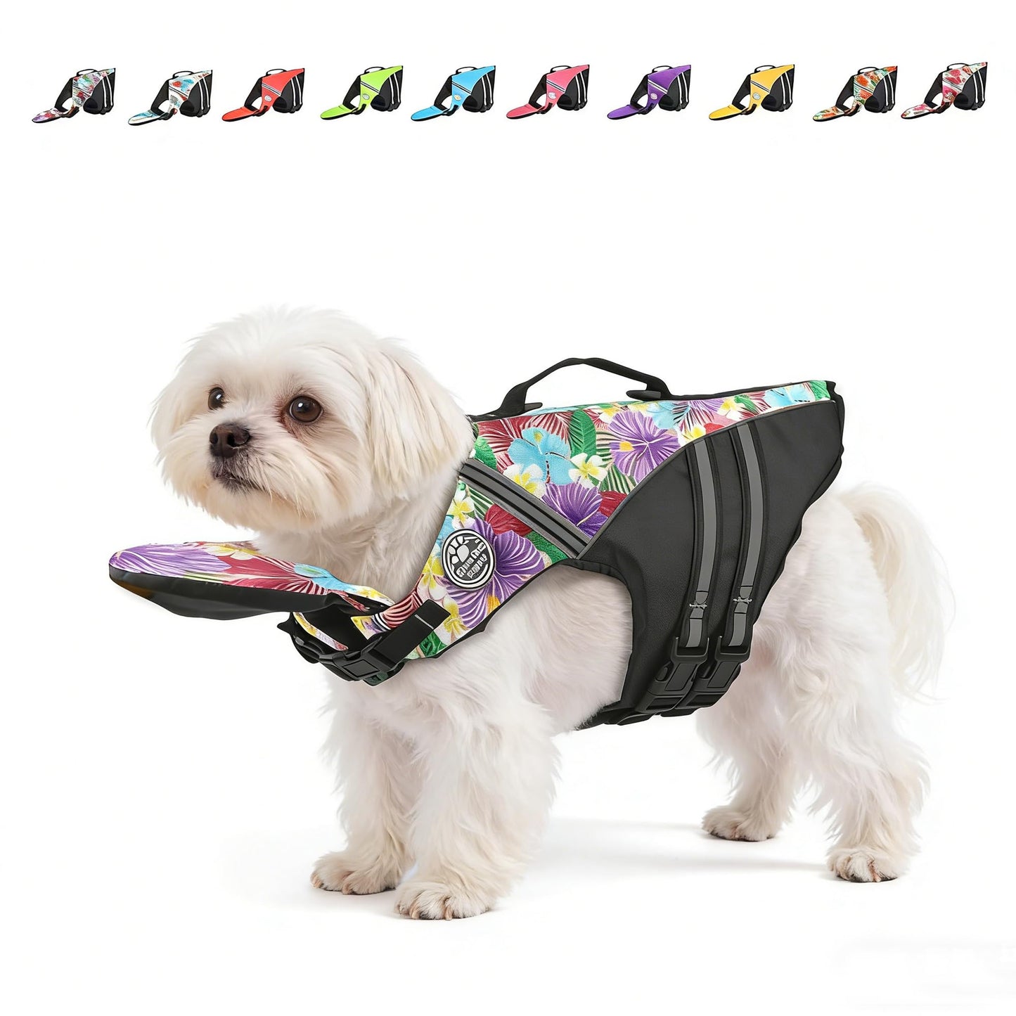 Reflective Dog Life Jacket with Removable Neck Float & Rescue Handle
