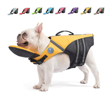 Reflective Dog Life Jacket with Removable Neck Float & Rescue Handle
