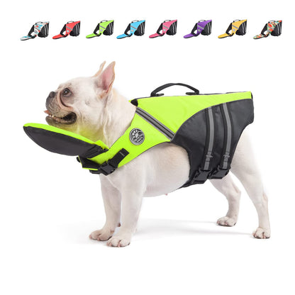Reflective Dog Life Jacket with Removable Neck Float & Rescue Handle