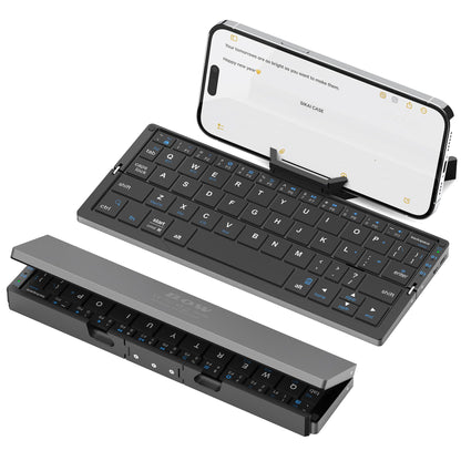 Foldable Bluetooth Keyboard with Magnetic Stand, Rechargeable & Portable