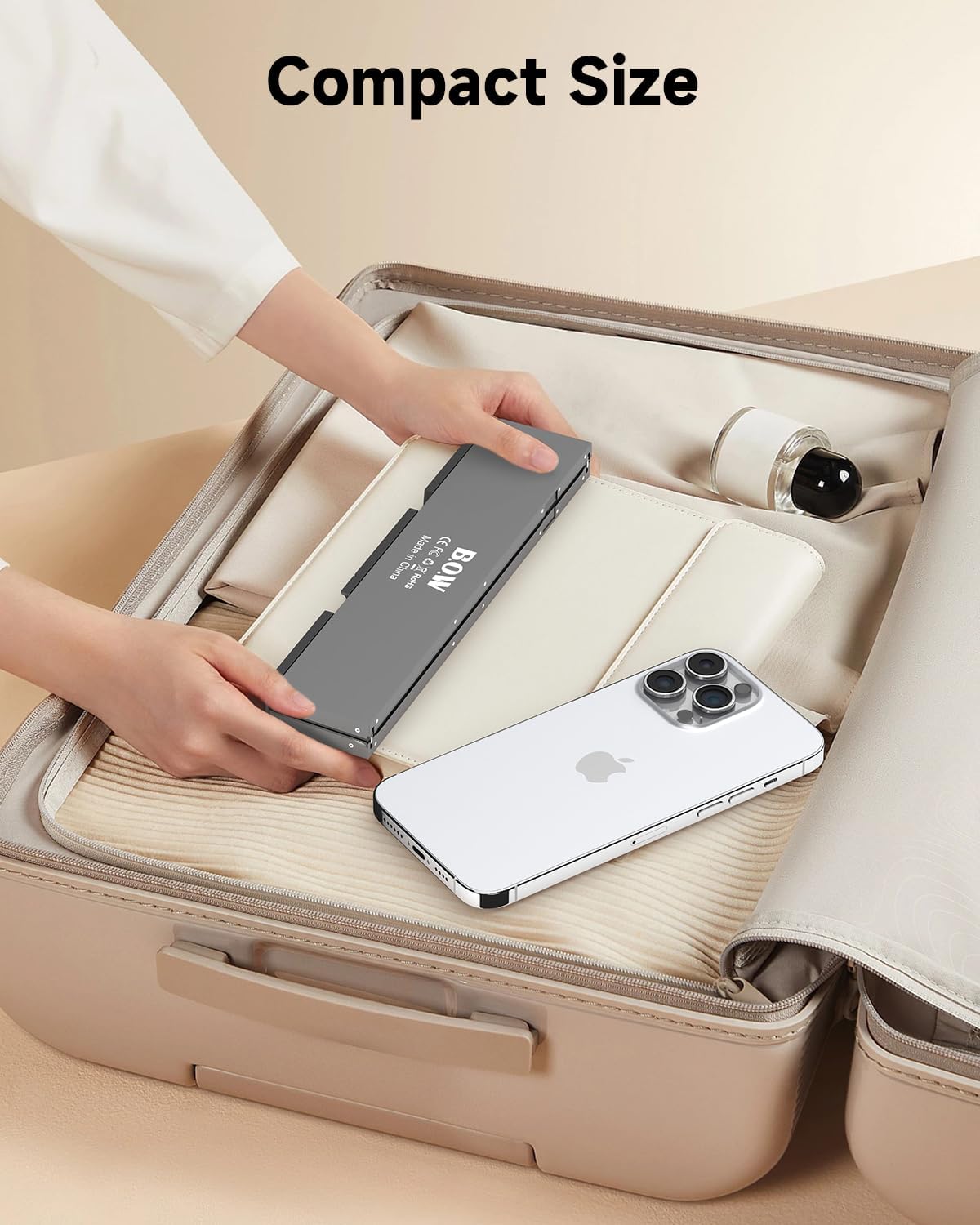Foldable Bluetooth Keyboard with Magnetic Stand, Rechargeable & Portable
