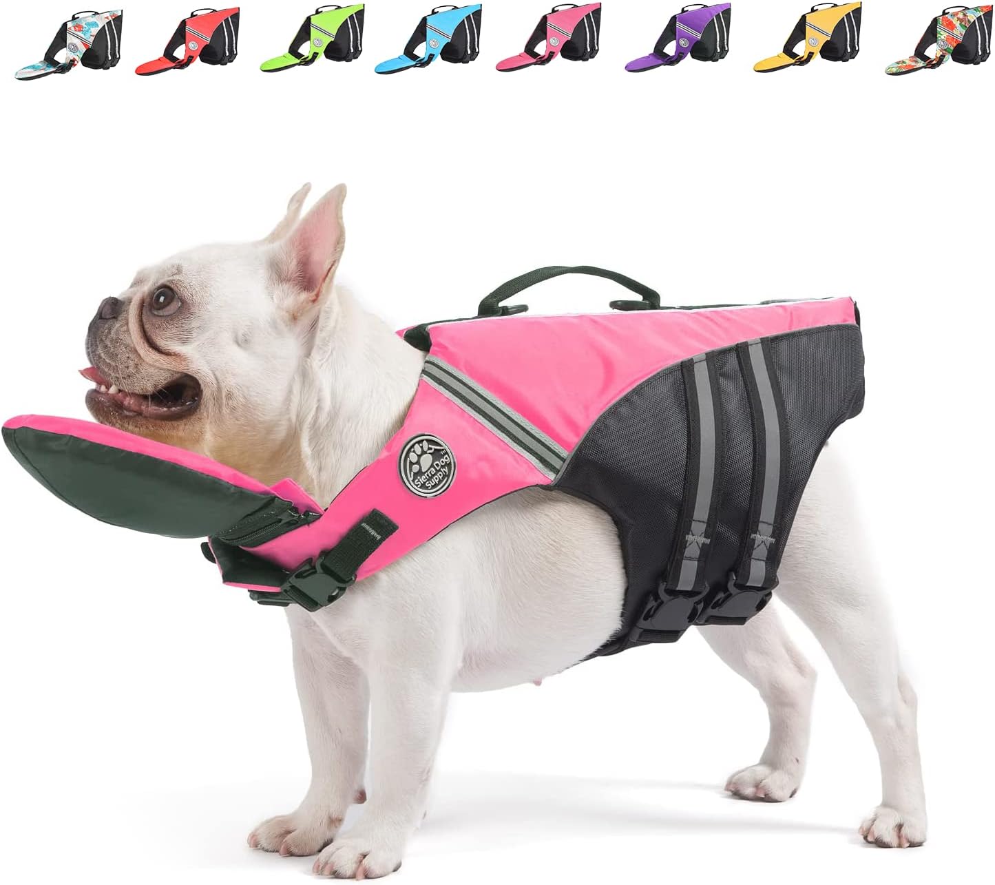 Reflective Dog Life Jacket with Removable Neck Float & Rescue Handle