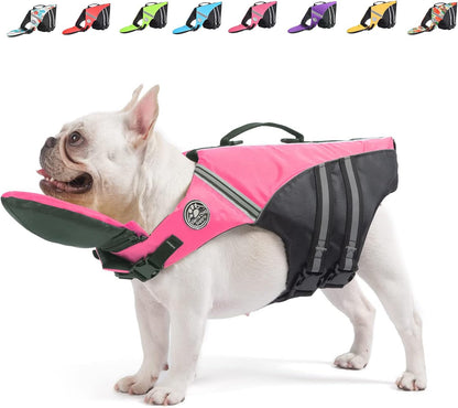 Reflective Dog Life Jacket with Removable Neck Float & Rescue Handle