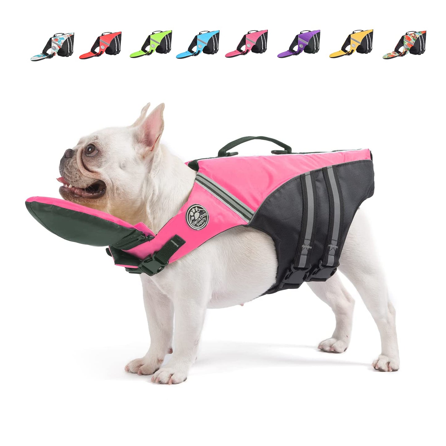Reflective Dog Life Jacket with Removable Neck Float & Rescue Handle