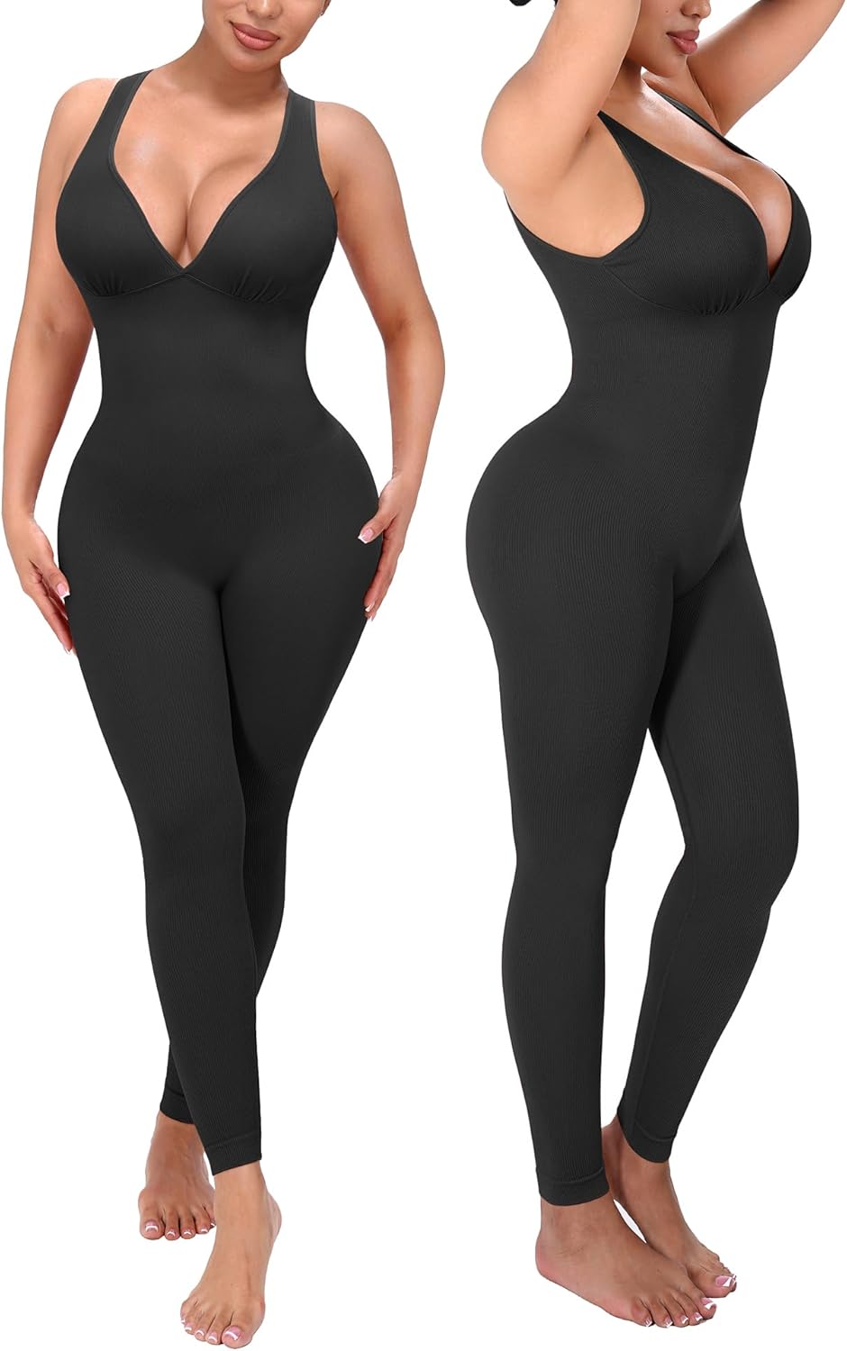 SHAPELLX Women's Tummy Control One-Piece Yoga Jumpsuit