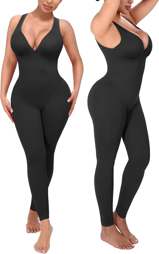 SHAPELLX Women's Tummy Control One-Piece Yoga Jumpsuit