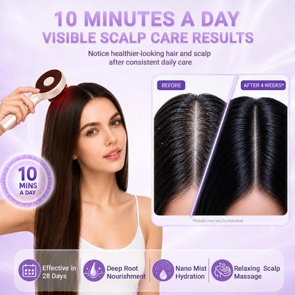 Electric 3-in-1 Scalp Massager, Nano Mist, IPX7 Waterproof, Portable