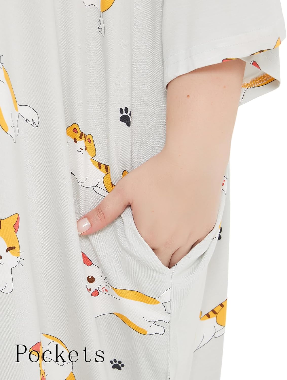 KFUBUO Plus Size Sleep Shirt Dress with Pocket