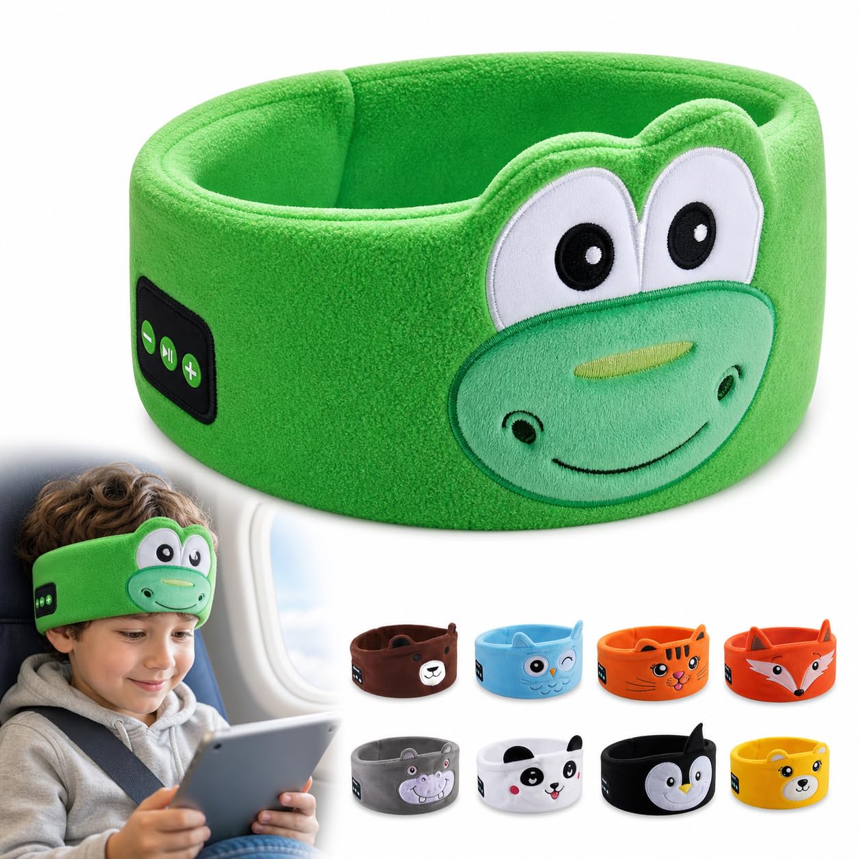 Kids Wireless Headphones with Soft Fleece Headband & Owl Design