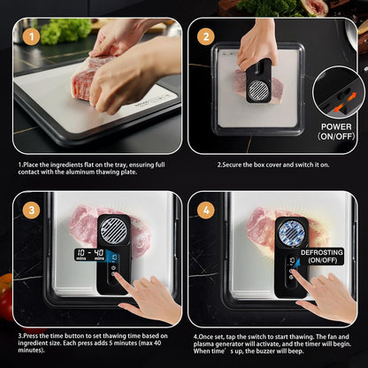 AuntyFey Rapid Meat Defrost Tray Airflow Tech, No Water