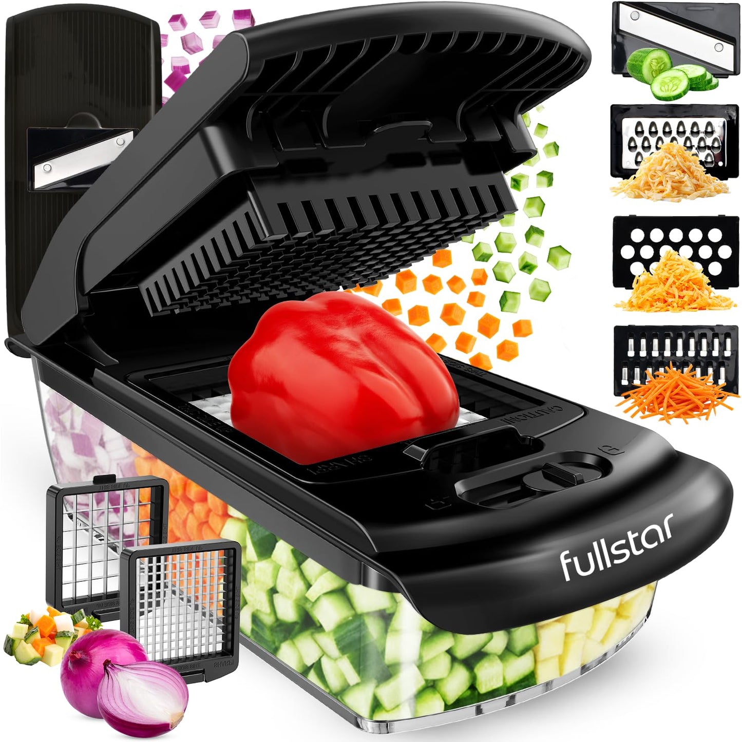 Fullstar Pro 8 in 1 Vegetable Chopper Mandoline Slicer with Storage Container