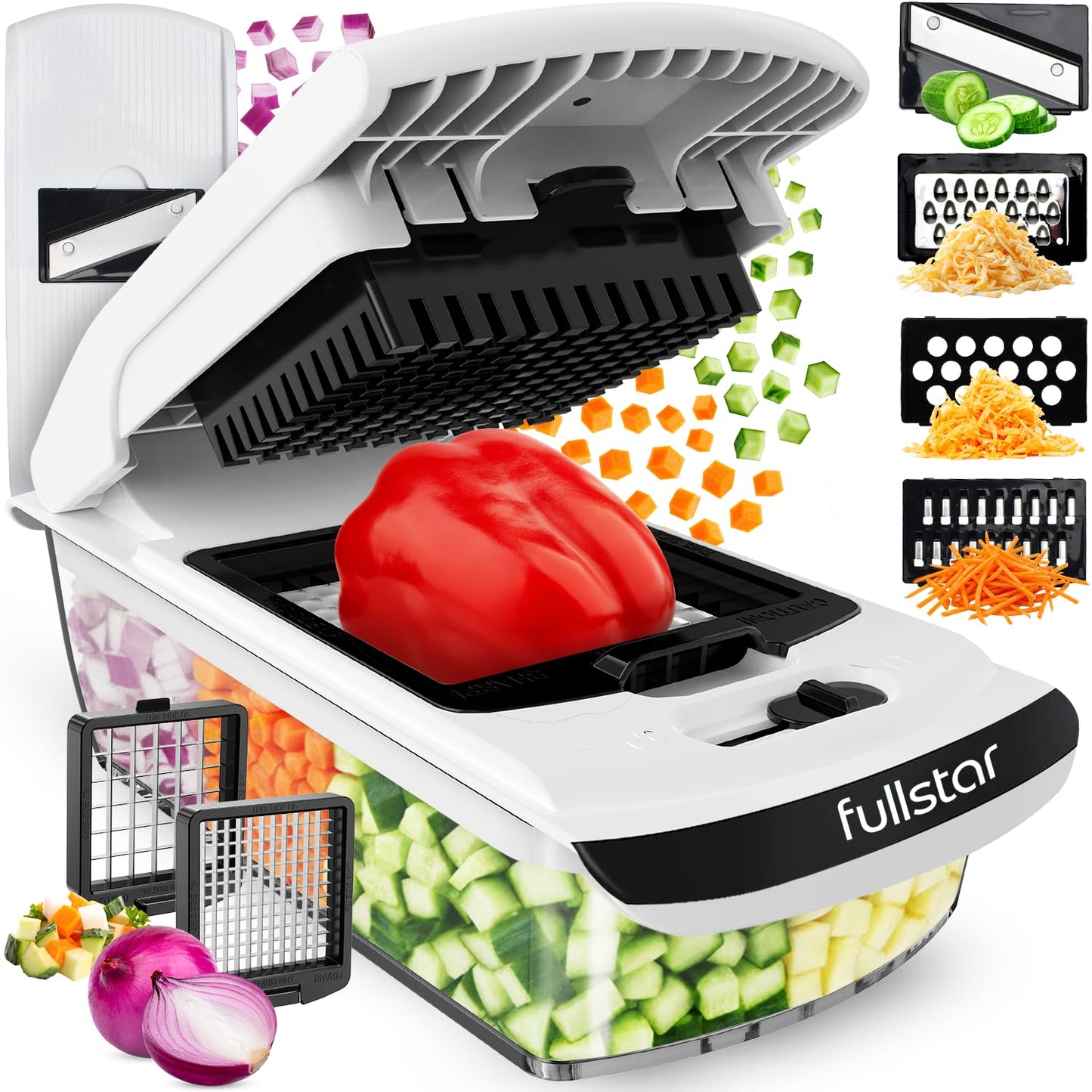 Fullstar Pro 8 in 1 Vegetable Chopper Mandoline Slicer with Storage Container