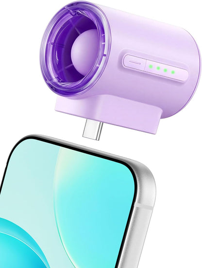 Portable USB C Phone Cooling Fan 17000RPM 4 Speed Mini Fan for iPhone Tablet