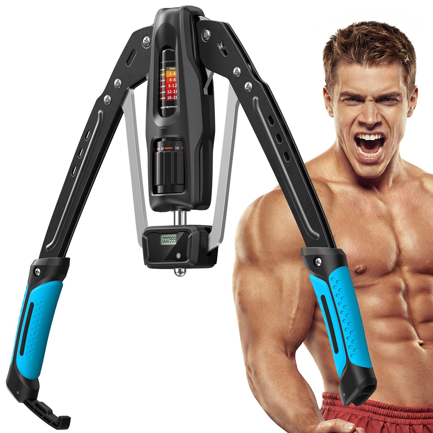 Merach Hydraulic Twister Arm Trainer, 22-440lb Adjustable Chest Shoulder Home Fitness Equipment