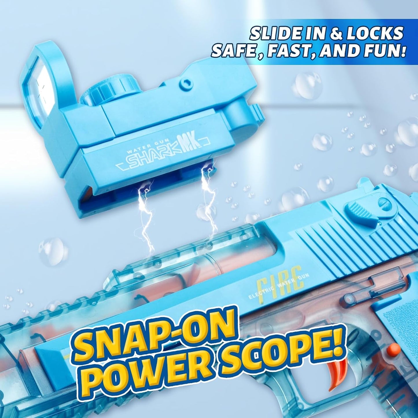 Automatic Electric Water Blaster Toy - High Capacity Water Soaker with Dual Rechargeable Batteries & LED Light Up, Outdoor Pool Toys for Kids Adults
