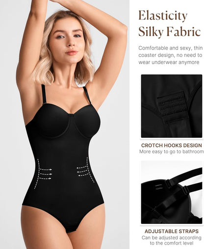 BRABIC Backless Shapewear Bodysuit for Women with Built-in Bra