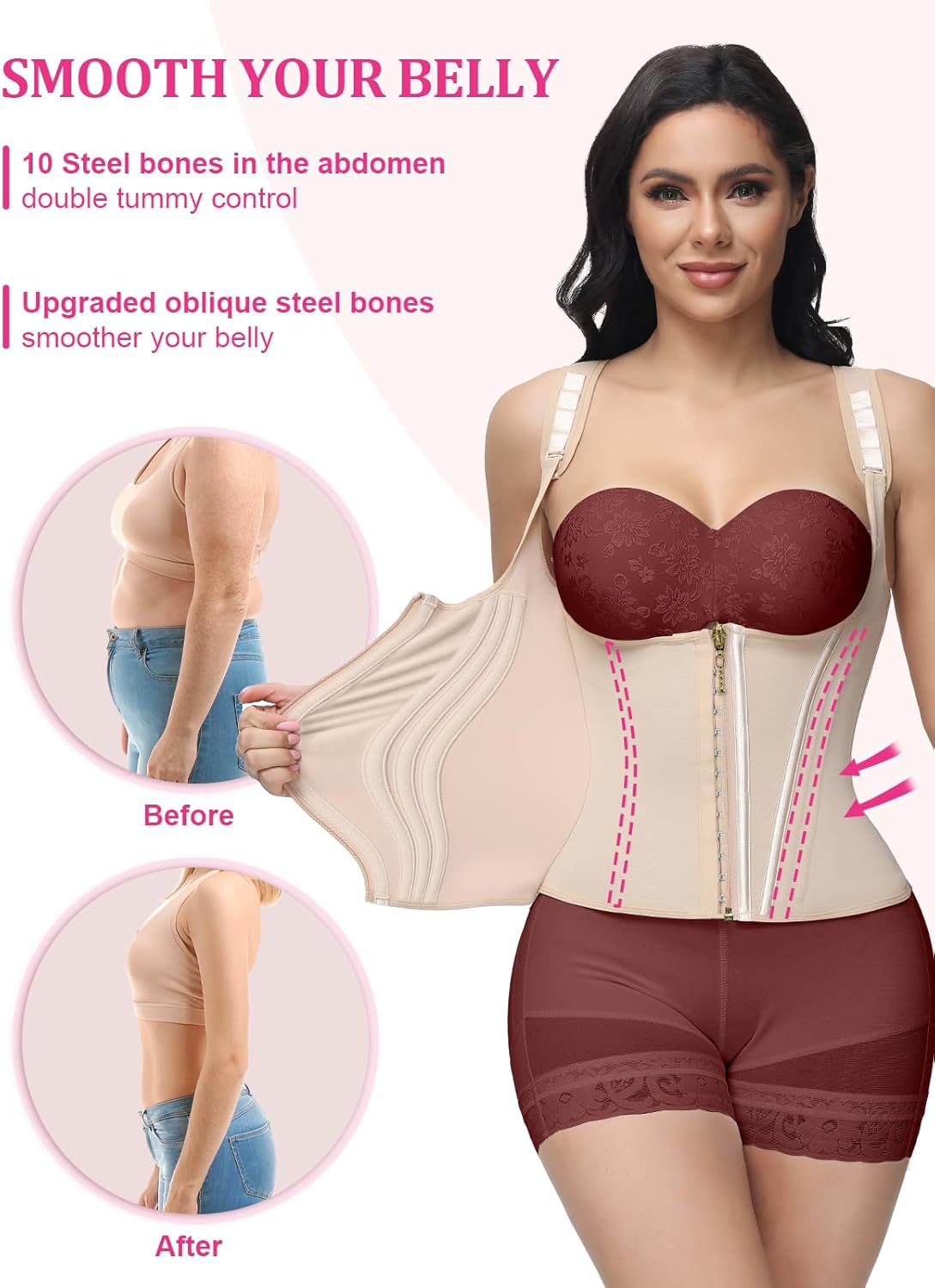 SHAPSHE Waist Trainer for Women with Adjustable Straps