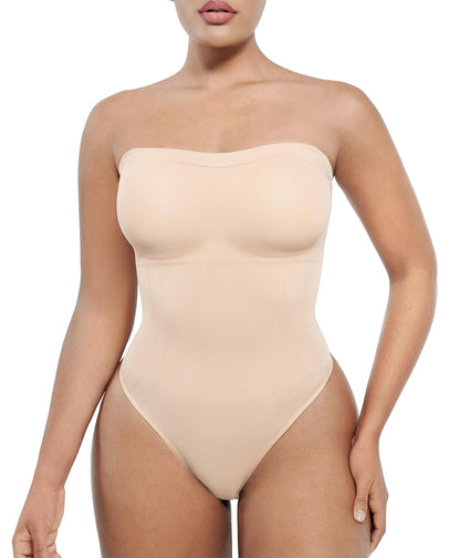 SHAPELLX Strapless Shapewear Bodysuit with Tummy Control