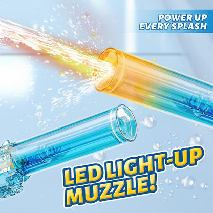 Automatic Electric Water Blaster Toy - High Capacity Water Soaker with Dual Rechargeable Batteries & LED Light Up, Outdoor Pool Toys for Kids Adults