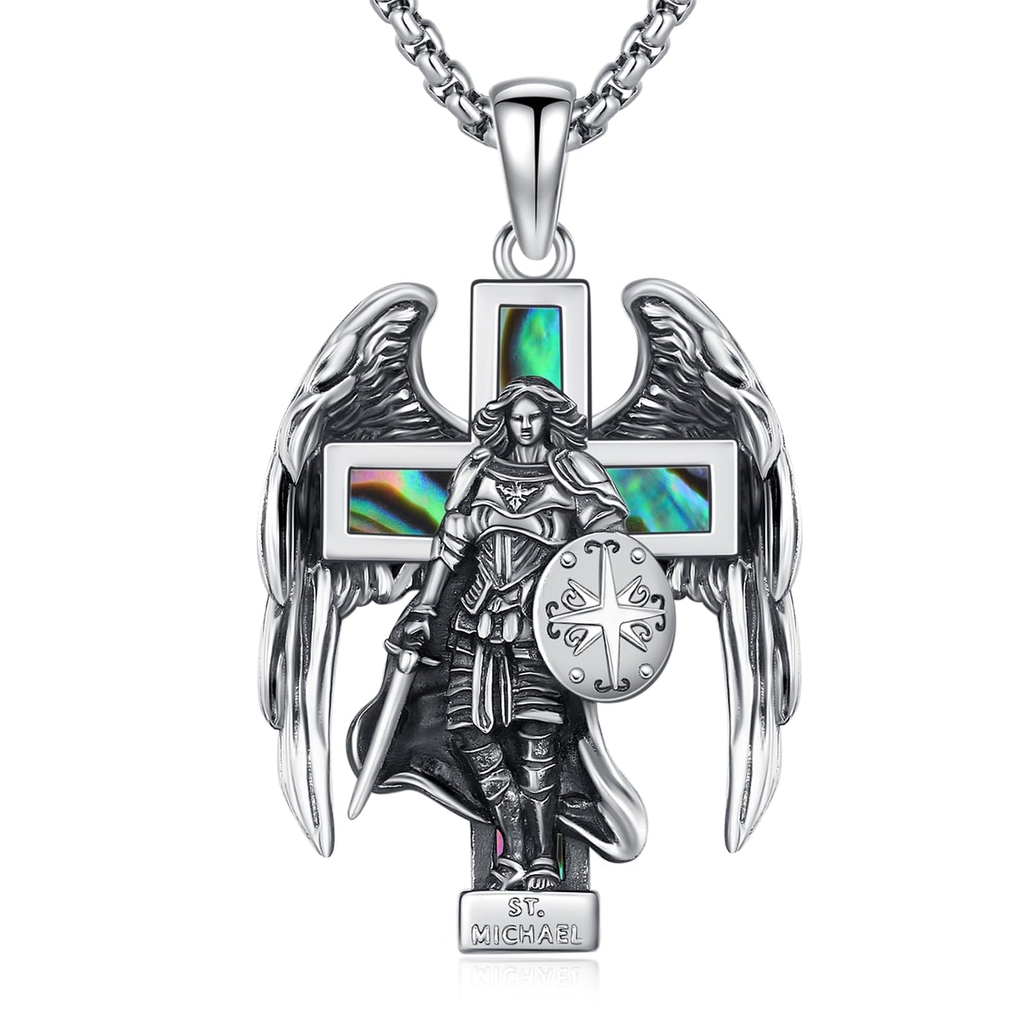 925 Sterling Silver Patron Saint Amulet Necklace