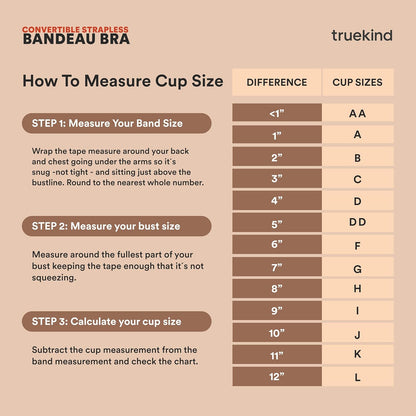 Truekind Wireless Strapless Bandeau Bra for Women
