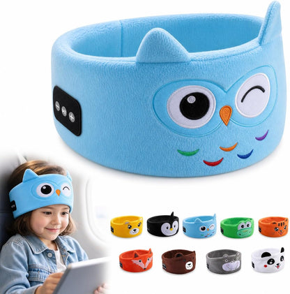 Kids Wireless Headphones with Soft Fleece Headband & Owl Design