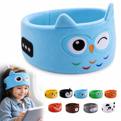 Kids Wireless Headphones with Soft Fleece Headband & Owl Design