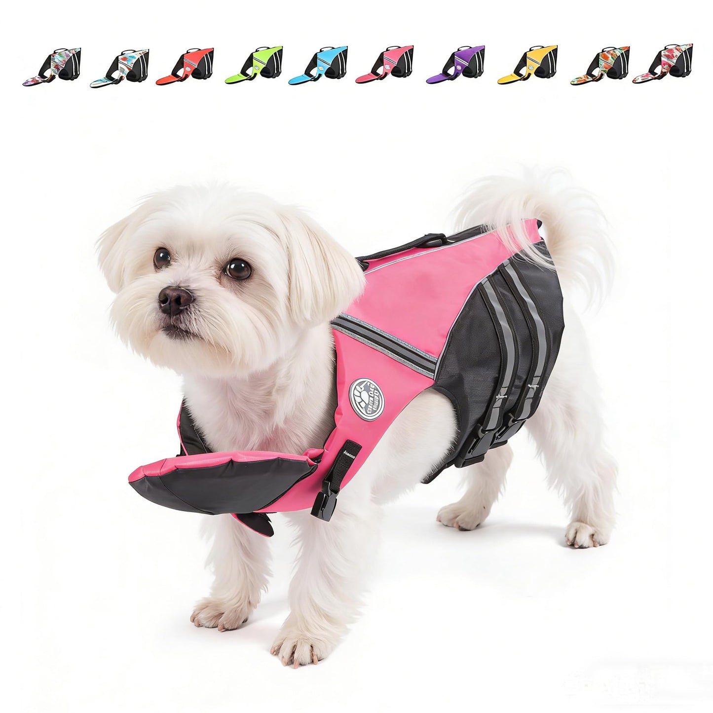 Reflective Dog Life Jacket with Removable Neck Float & Rescue Handle