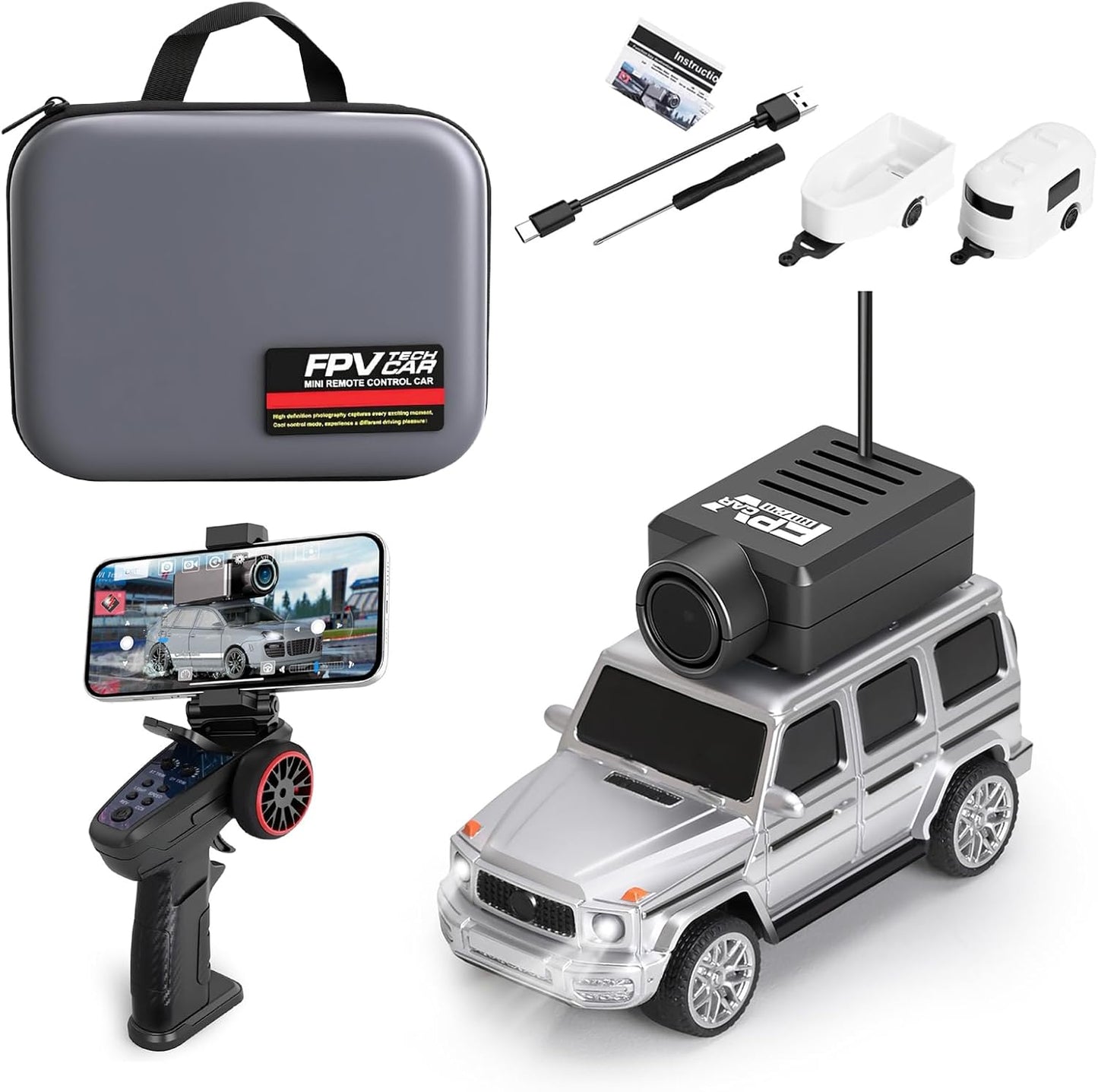WLtoys 1:64 FPV RC Drift Car with 720P HD Camera, WiFi App & Gyro Control