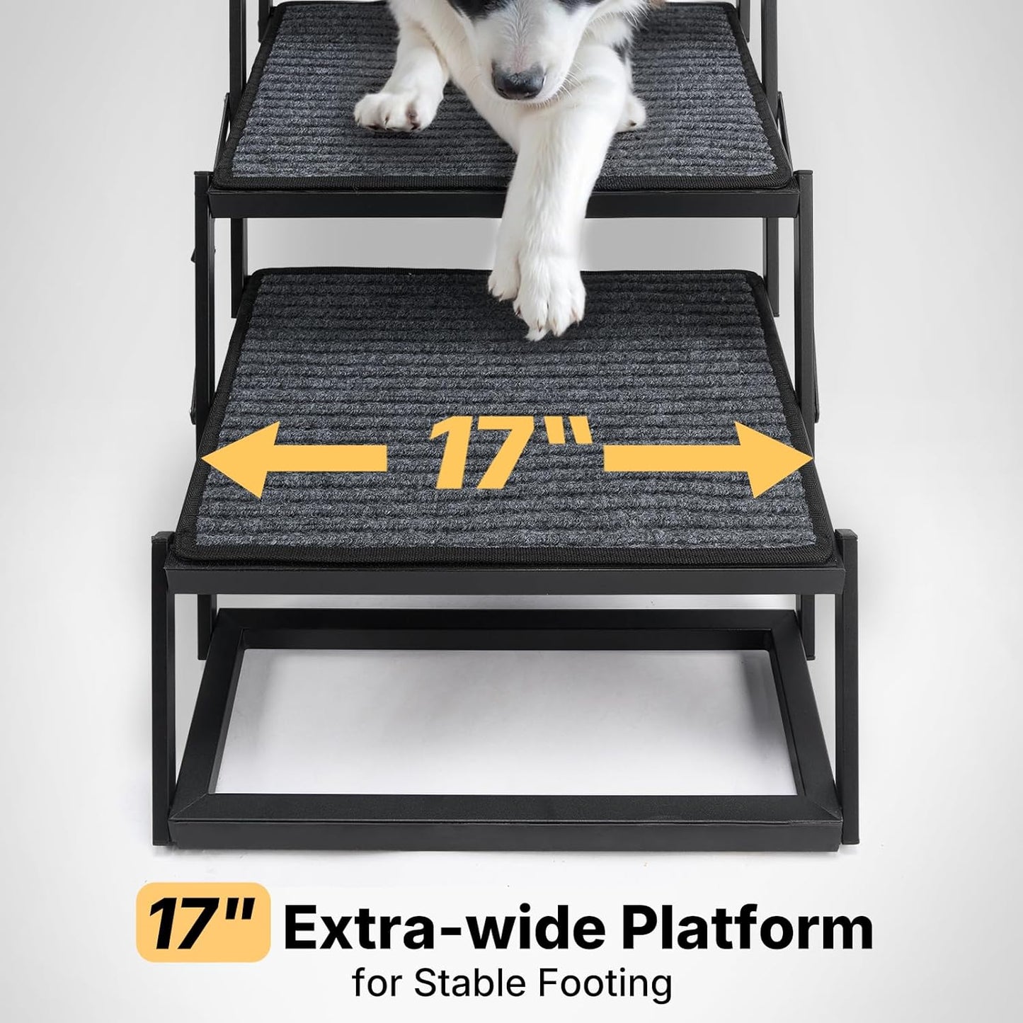 Foldable Dog Steps for Car & Truck, Heavy-Duty 4-Step Pet Stairs