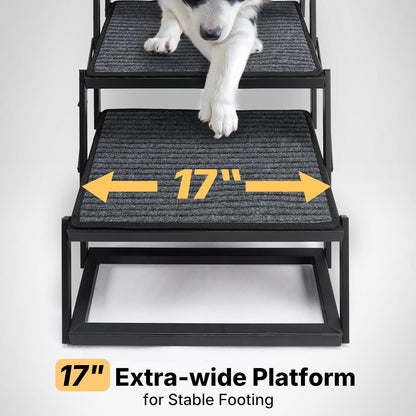 Foldable Dog Steps for Car & Truck, Heavy-Duty 4-Step Pet Stairs