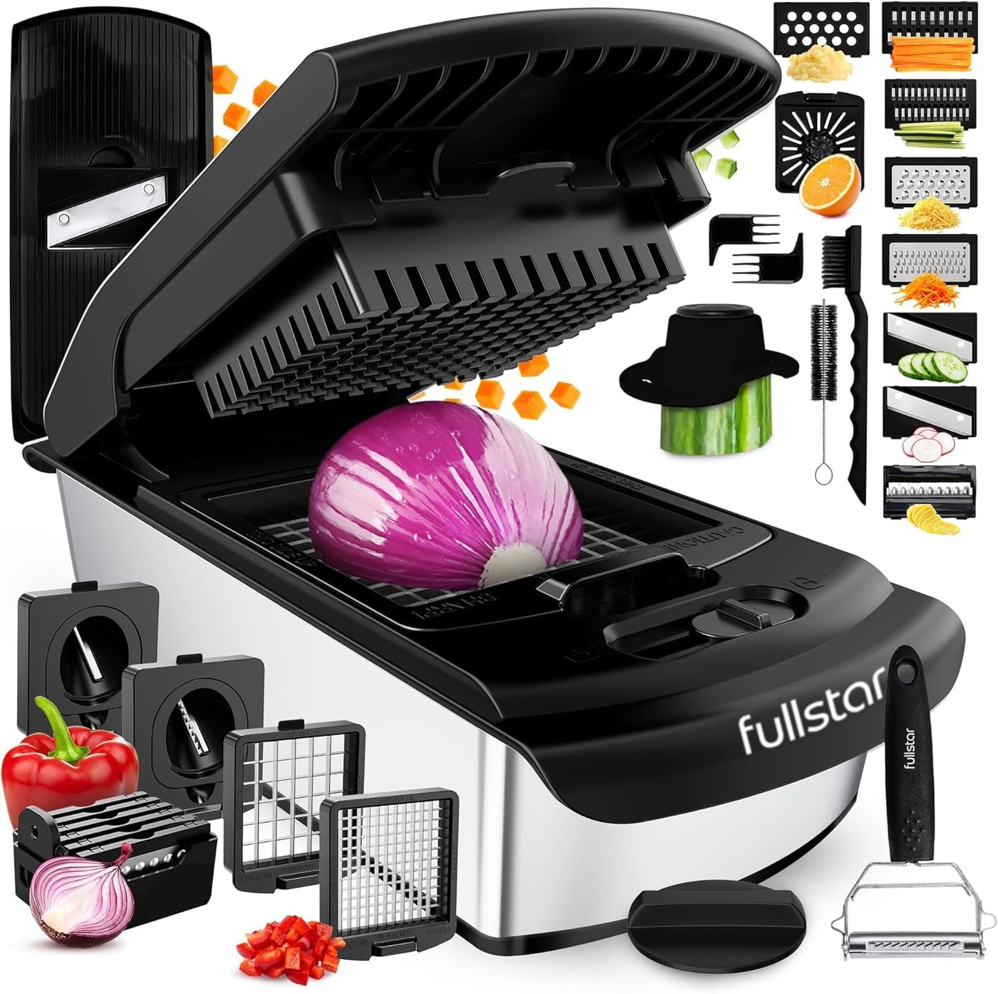 Fullstar Pro 8 in 1 Vegetable Chopper Mandoline Slicer with Storage Container