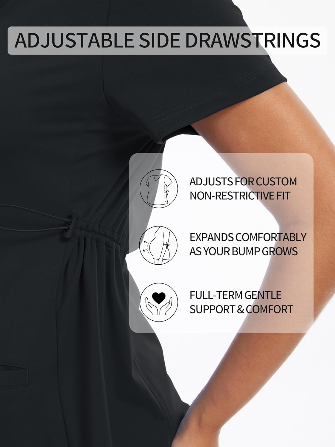 Women's Maternity Scrub Top V-Neck Medical Uniform