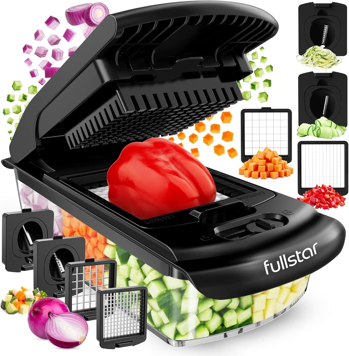 Fullstar Pro 8 in 1 Vegetable Chopper Mandoline Slicer with Storage Container