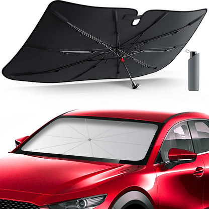 Umbrella Windshield Sun Shade for Chevy Silverado (2011-2026), Car Sunshade for Front Windshield [Nano Ice-Crystal Coatings] UPF50+ Heat & UV Block, Protect Interior & Keep Cooler