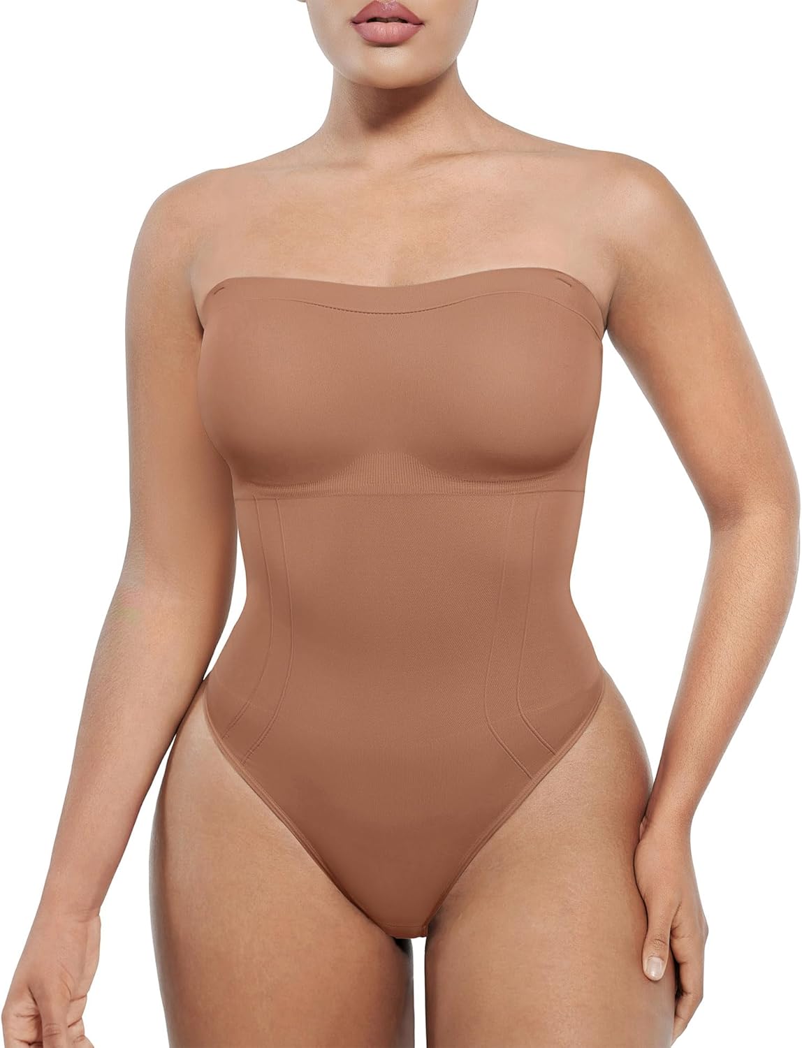 SHAPELLX Strapless Shapewear Bodysuit with Tummy Control